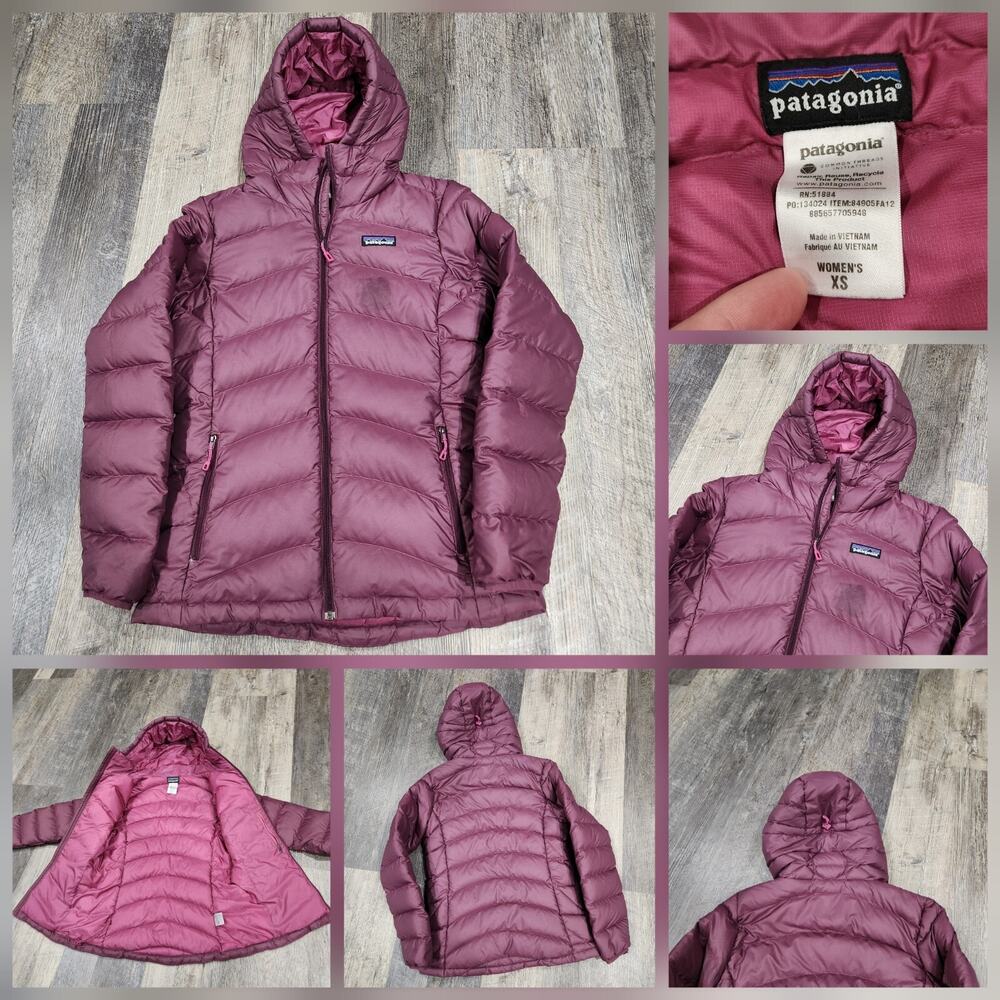 Patagonia Womens XS Hi-Loft Down Sweater Hoody Parka Goose‎ Down Puffer Jacket